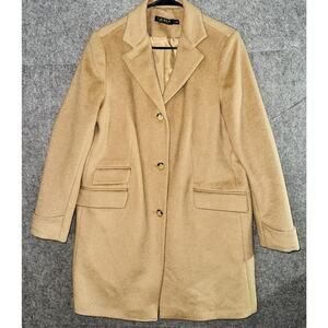 Ralph Lauren Single Breasted Wool Blend Coat/Jacket Women Camel Size 14